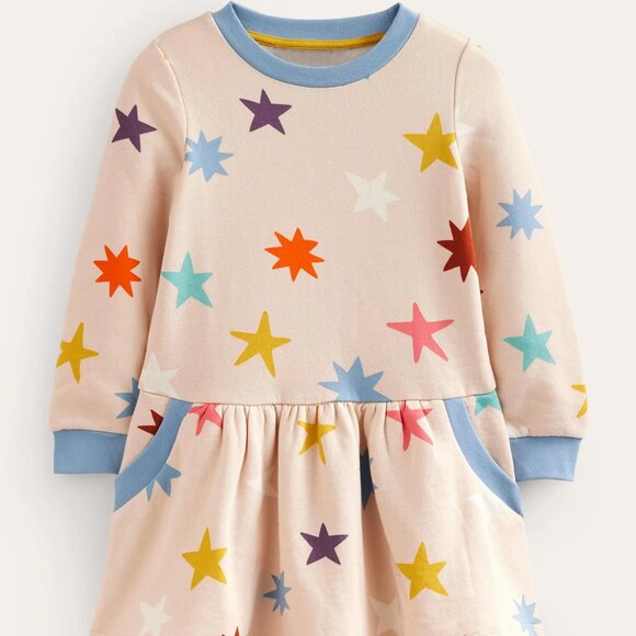 NWT Mini Boden Cozy Printed Sweatshirt Dress